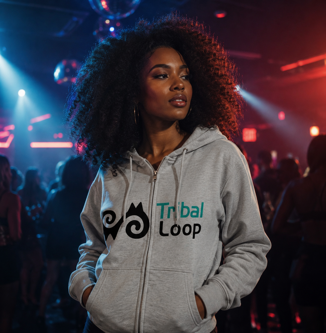 Tribal Loop Unisex Zip Hoodie