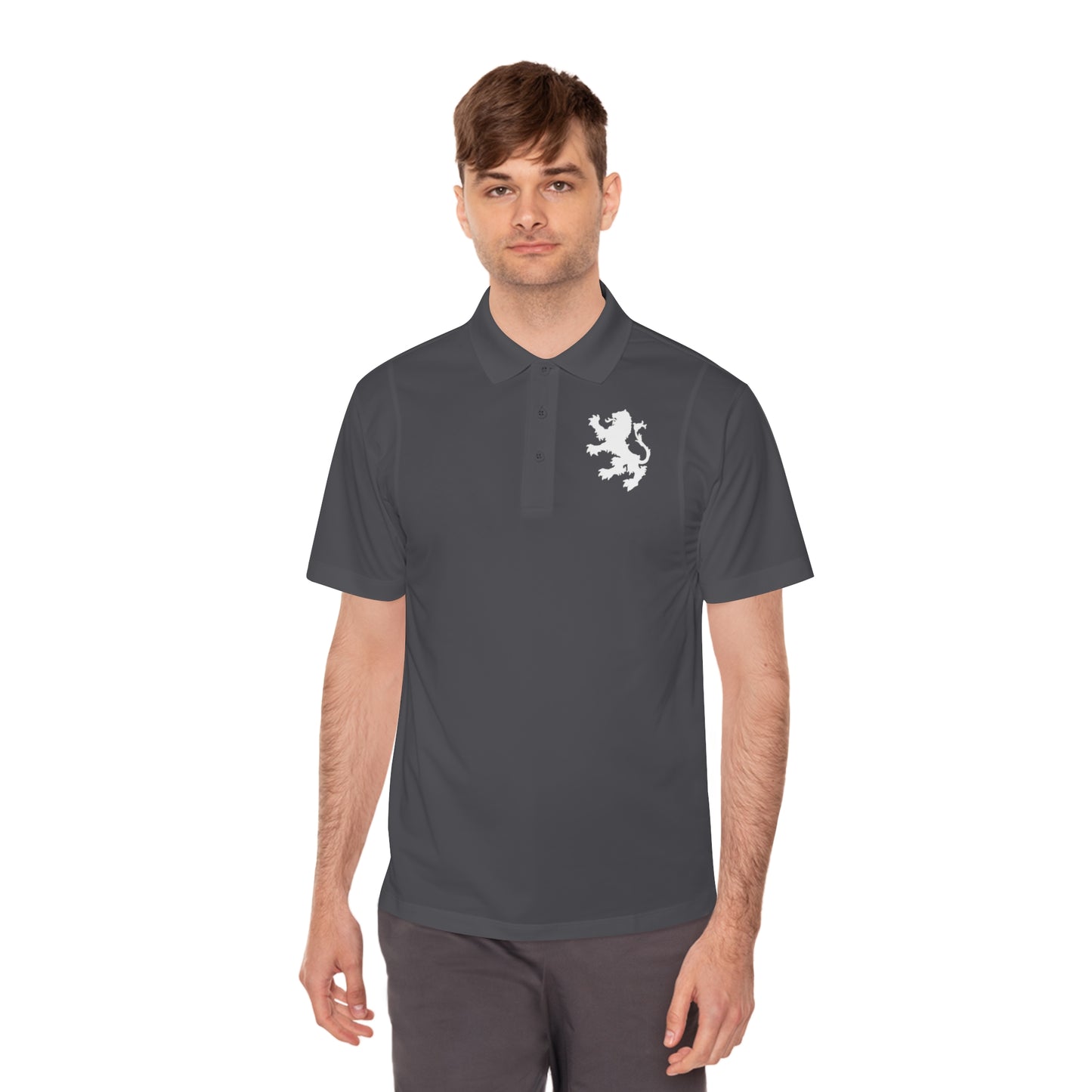 Tribal Loop Men's Sport Polo Shirt — White Lion