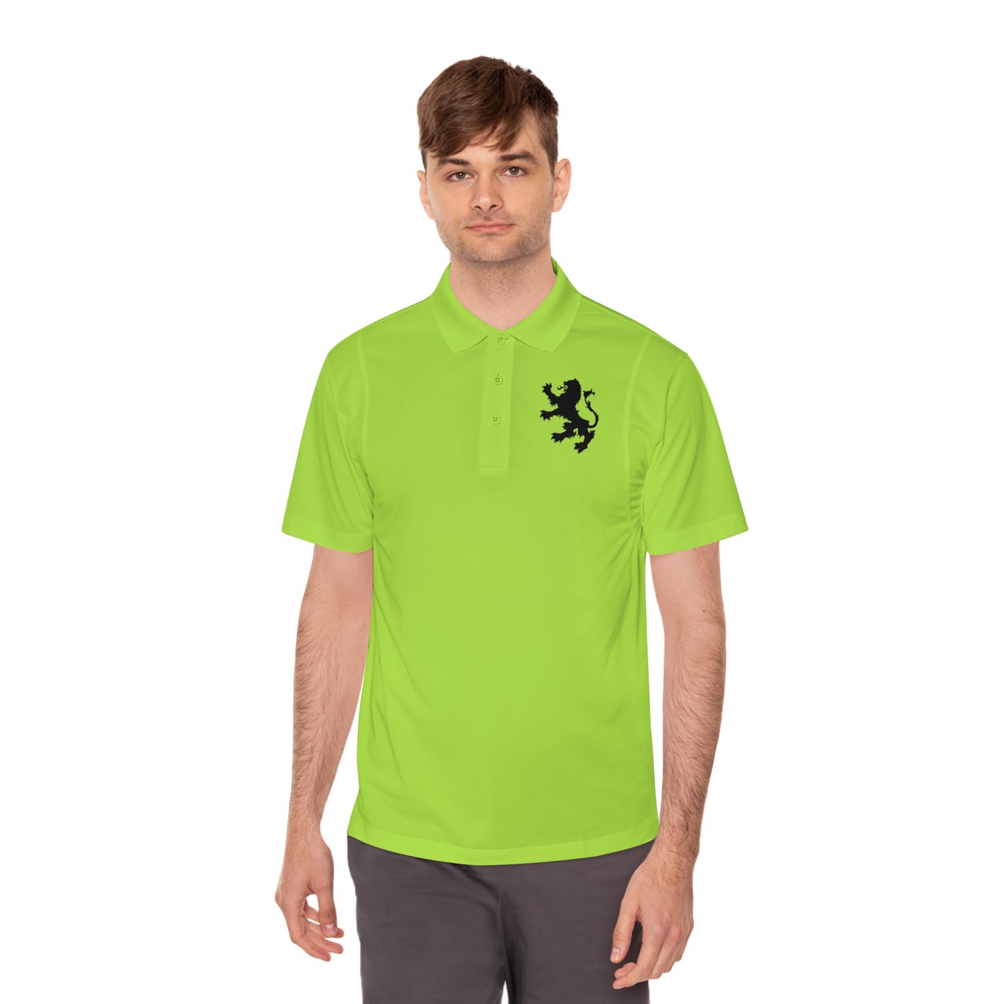 Tribal Loop Men's Sport Polo Shirt — Black Lion