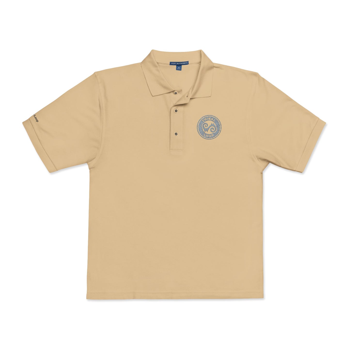 Tribal Loop embroidered Adinkra inspired Polo Shirt — Classic Crest Chest Logo