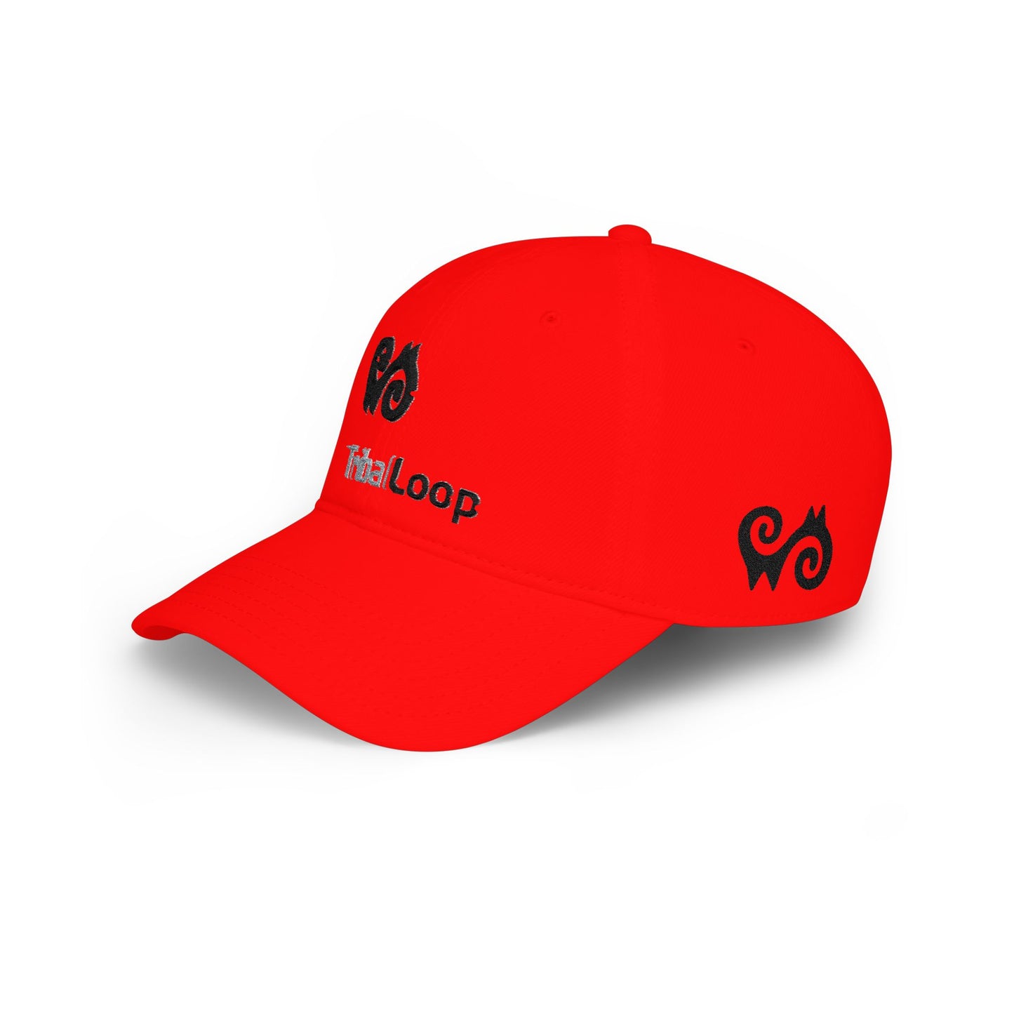 Tribal Loop Low Profile Baseball Cap — Embroidered Tribal adinkra identity Design Hat