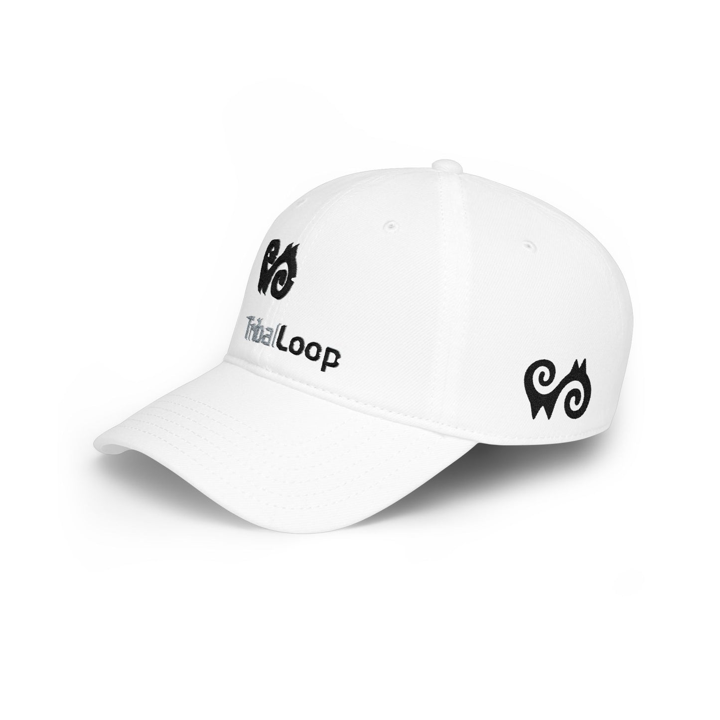 Tribal Loop Low Profile Baseball Cap — Embroidered Tribal adinkra identity Design Hat