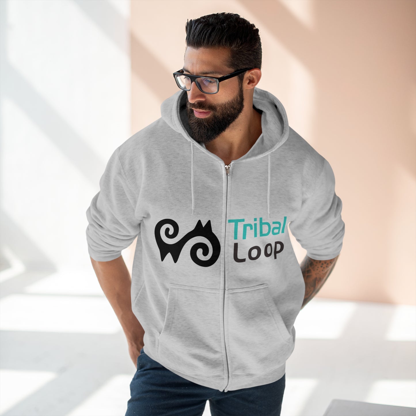 Tribal Loop Unisex Zip Hoodie