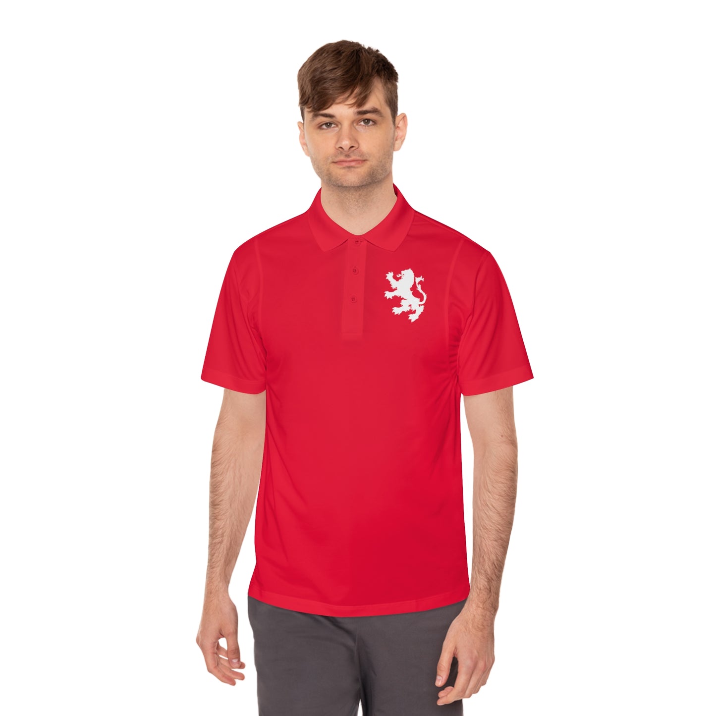 Tribal Loop Men's Sport Polo Shirt — White Lion