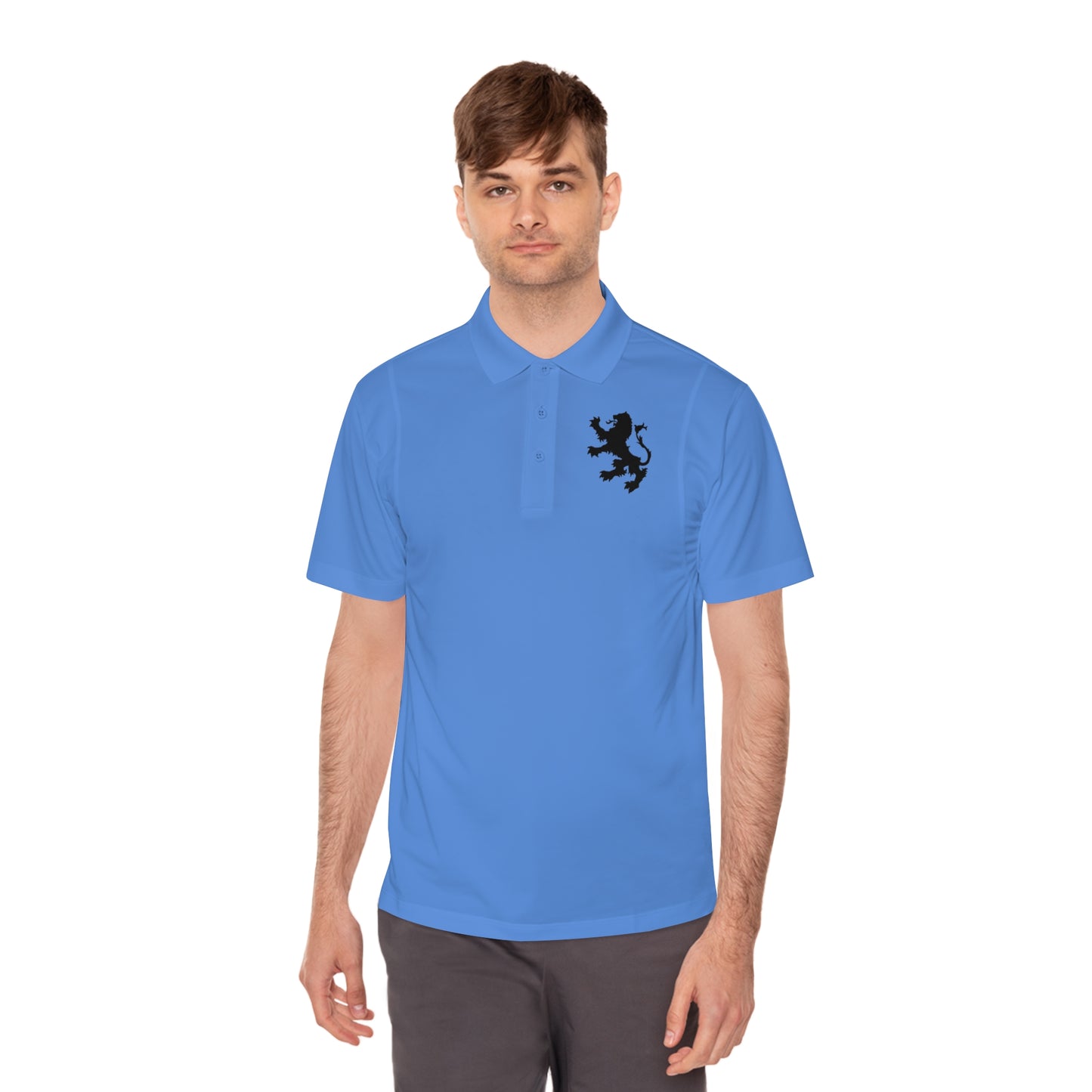 Tribal Loop Men's Sport Polo Shirt — Black Lion