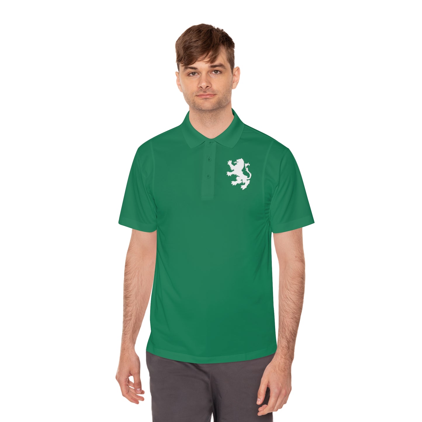 Tribal Loop Men's Sport Polo Shirt — White Lion