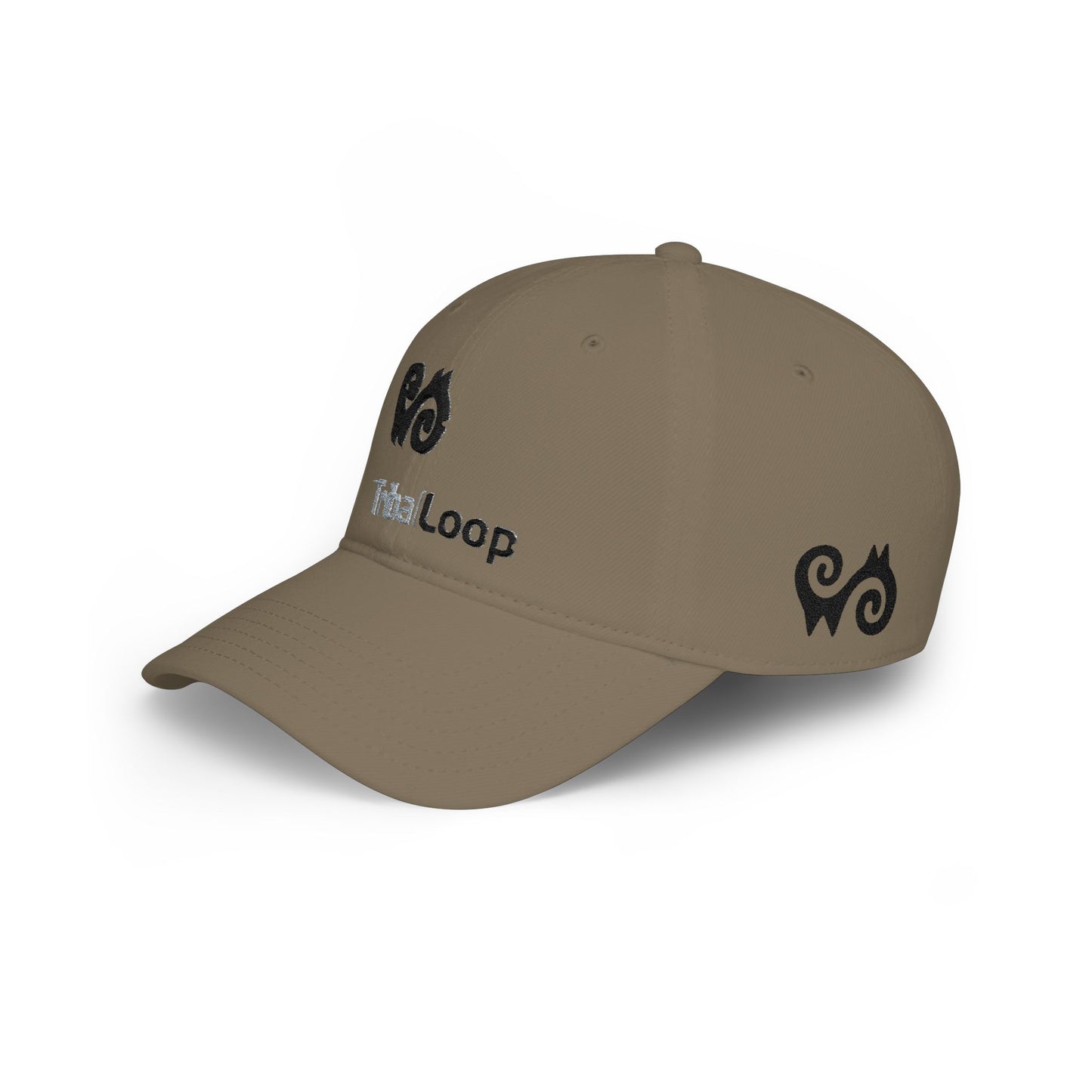 Tribal Loop Low Profile Baseball Cap — Embroidered Tribal adinkra identity Design Hat