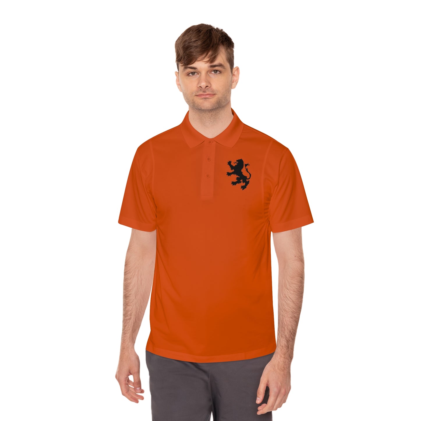 Tribal Loop Men's Sport Polo Shirt — Black Lion
