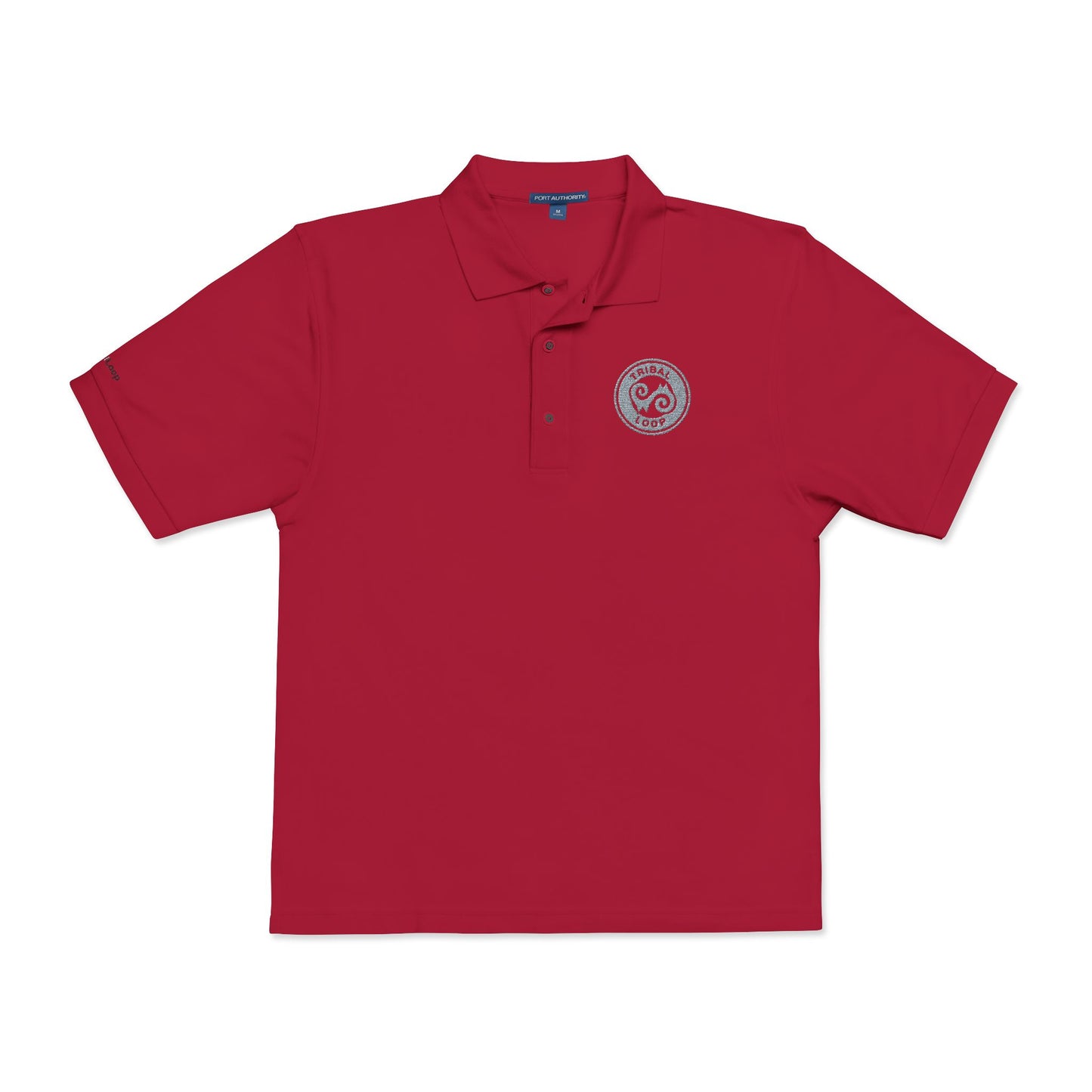Tribal Loop embroidered Adinkra inspired Polo Shirt — Classic Crest Chest Logo