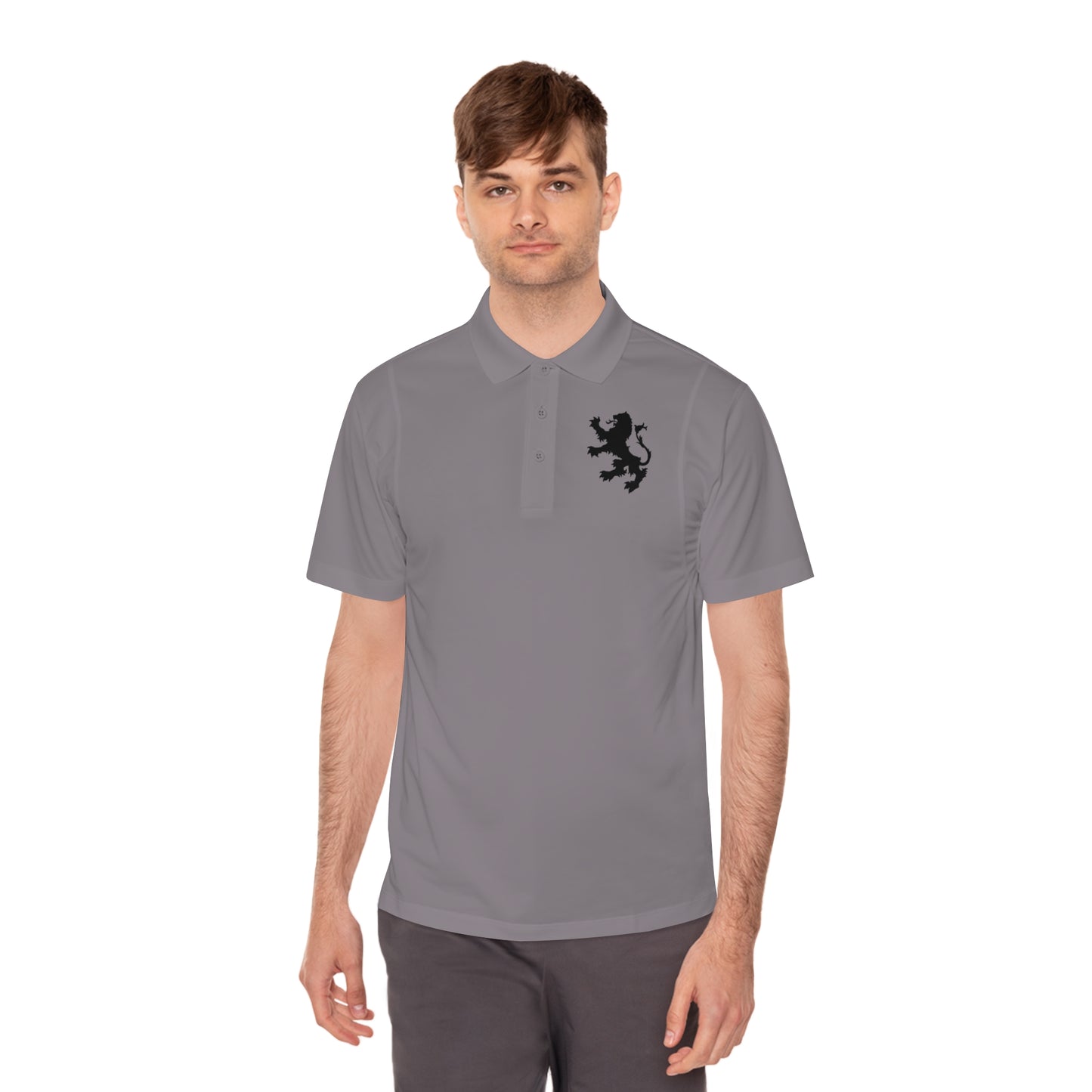 Tribal Loop Men's Sport Polo Shirt — Black Lion