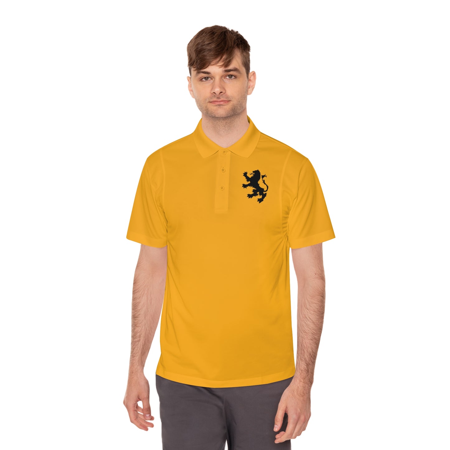 Tribal Loop Men's Sport Polo Shirt — Black Lion