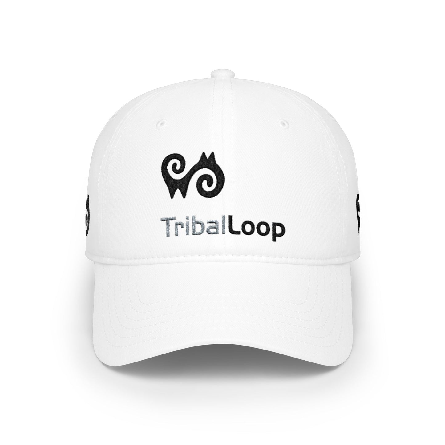 Tribal Loop Low Profile Baseball Cap — Embroidered Tribal adinkra identity Design Hat