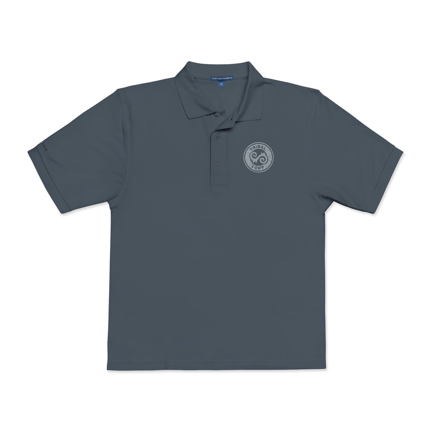 Tribal Loop embroidered Adinkra inspired Polo Shirt — Classic Crest Chest Logo