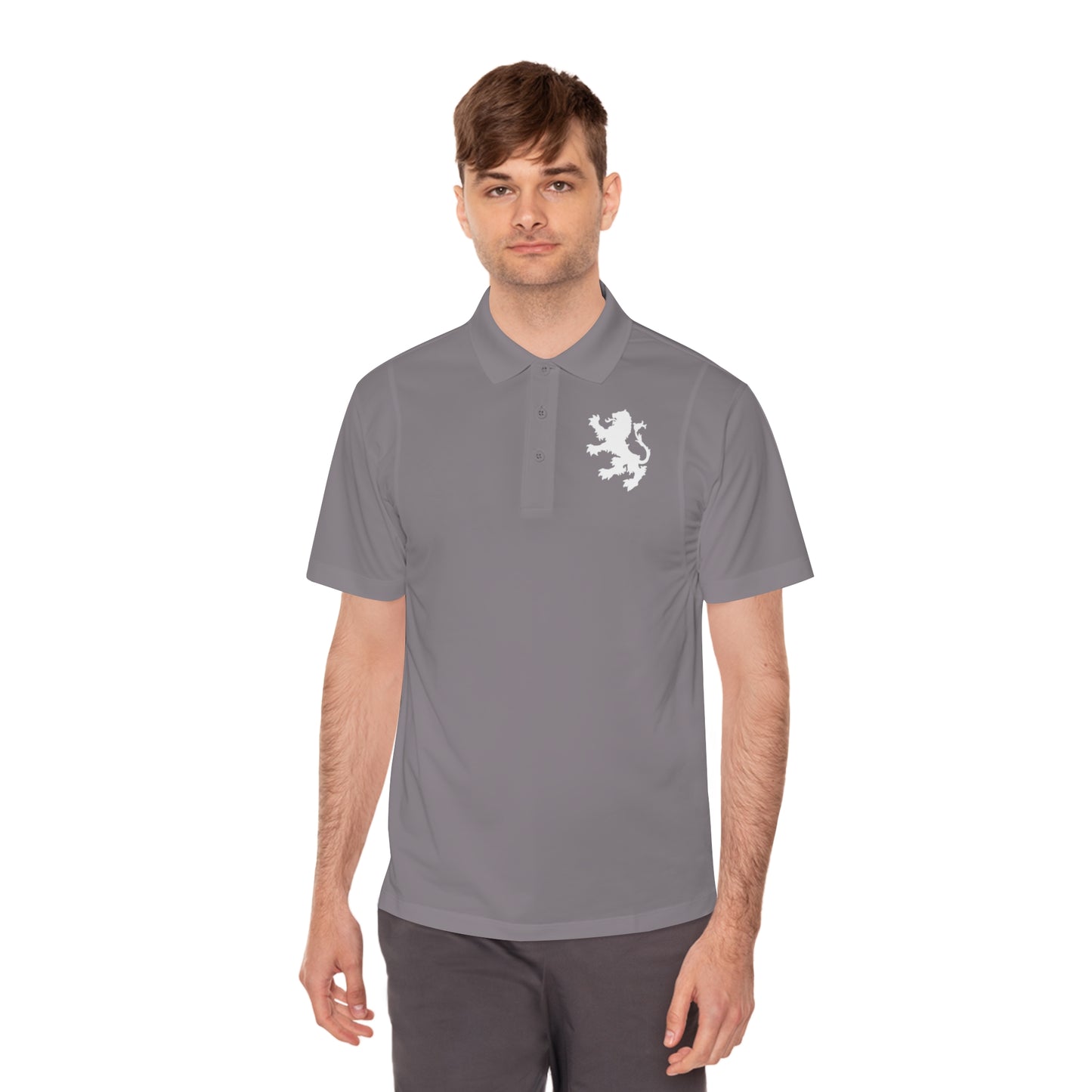 Tribal Loop Men's Sport Polo Shirt — White Lion