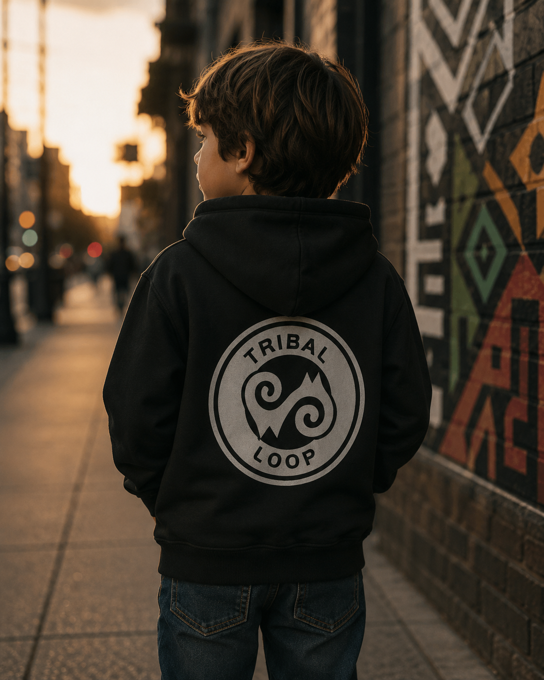Youth Hoodie — Tribal Loop Logo Pullover