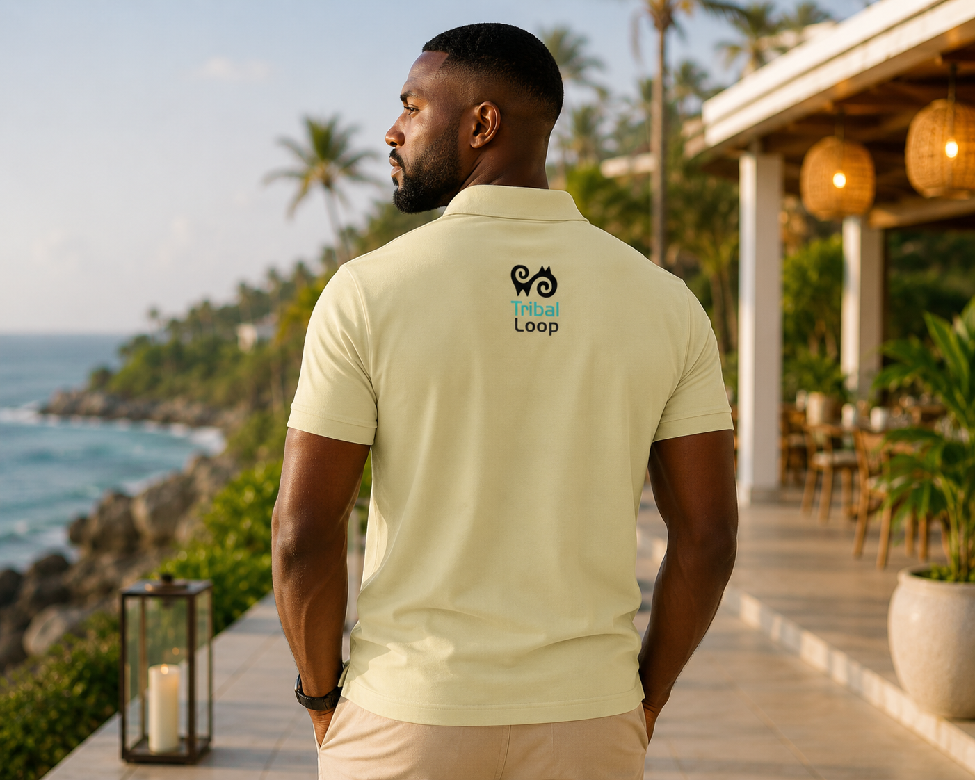Tribal Loop Adinkra Energy inspired Men's Sport Polo Shirt