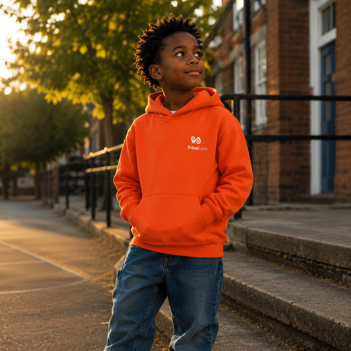 Tribal loop adinkra inspired Youth Hoodie — Pullover