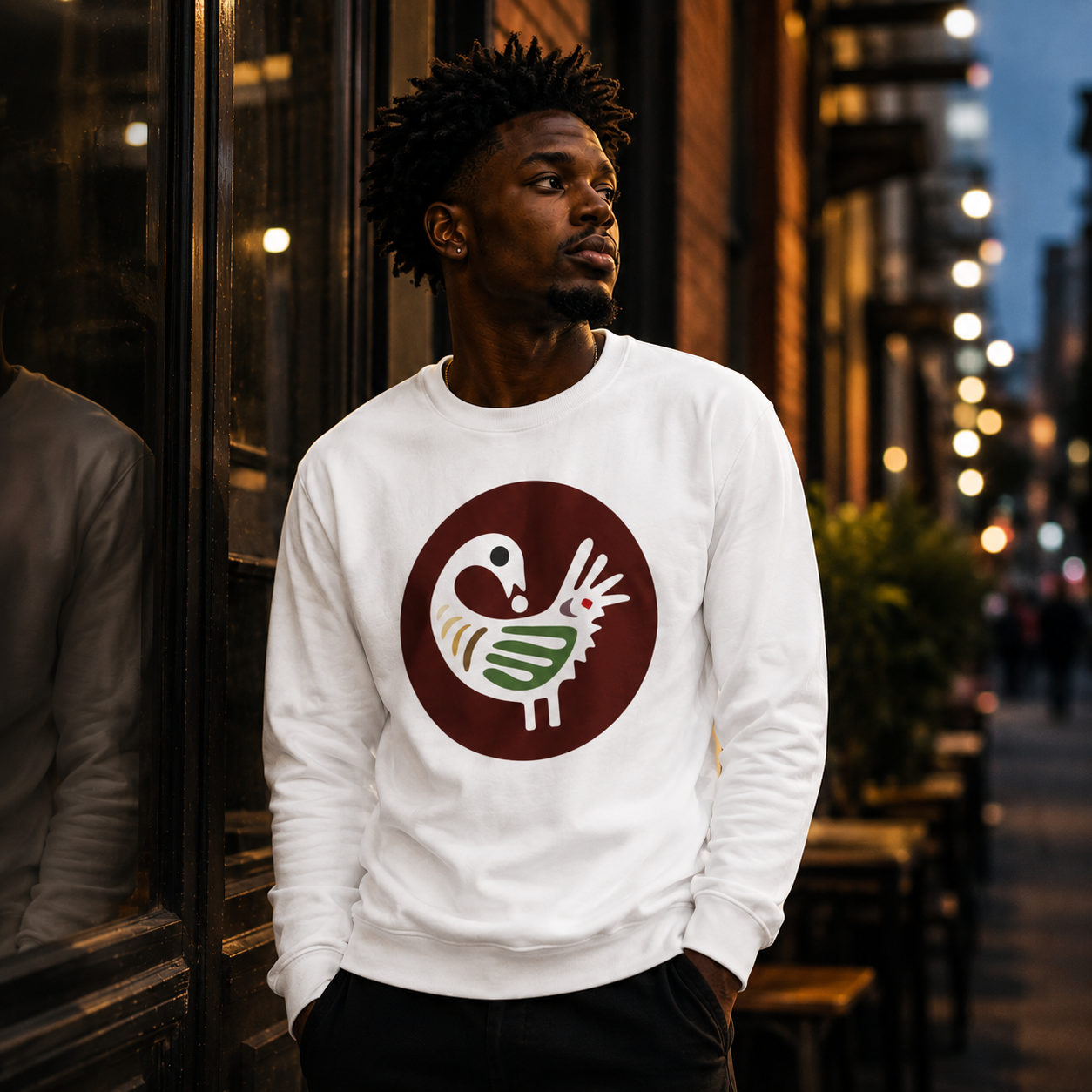 Adinkra Sankofa Retro Bird | Tribal Loop