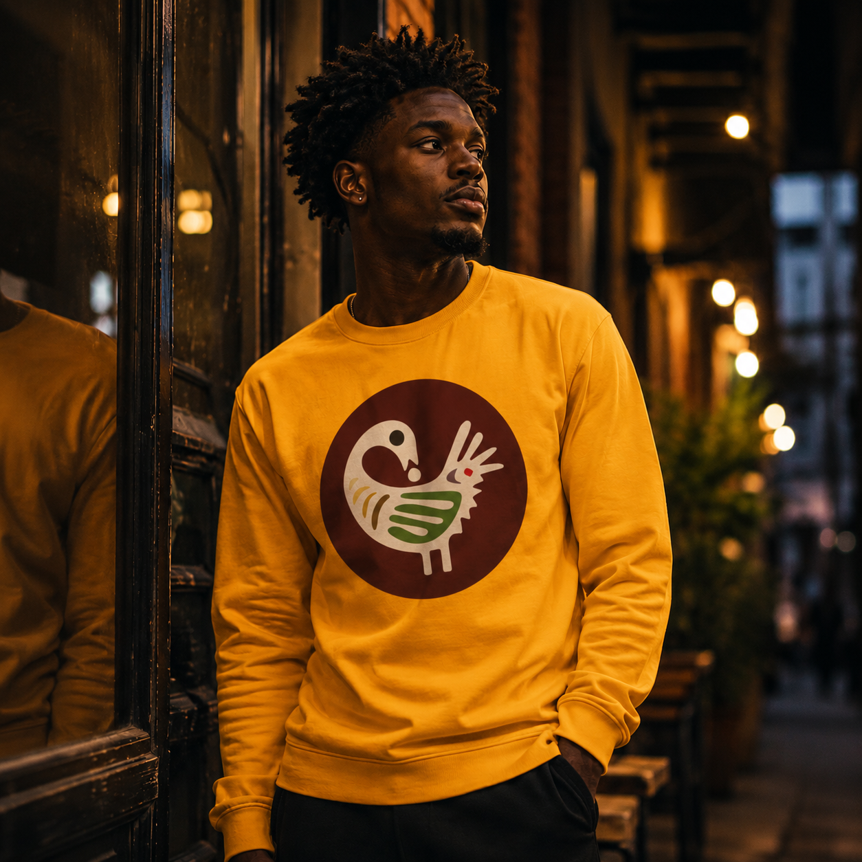 Adinkra Sankofa Retro Bird | Tribal Loop