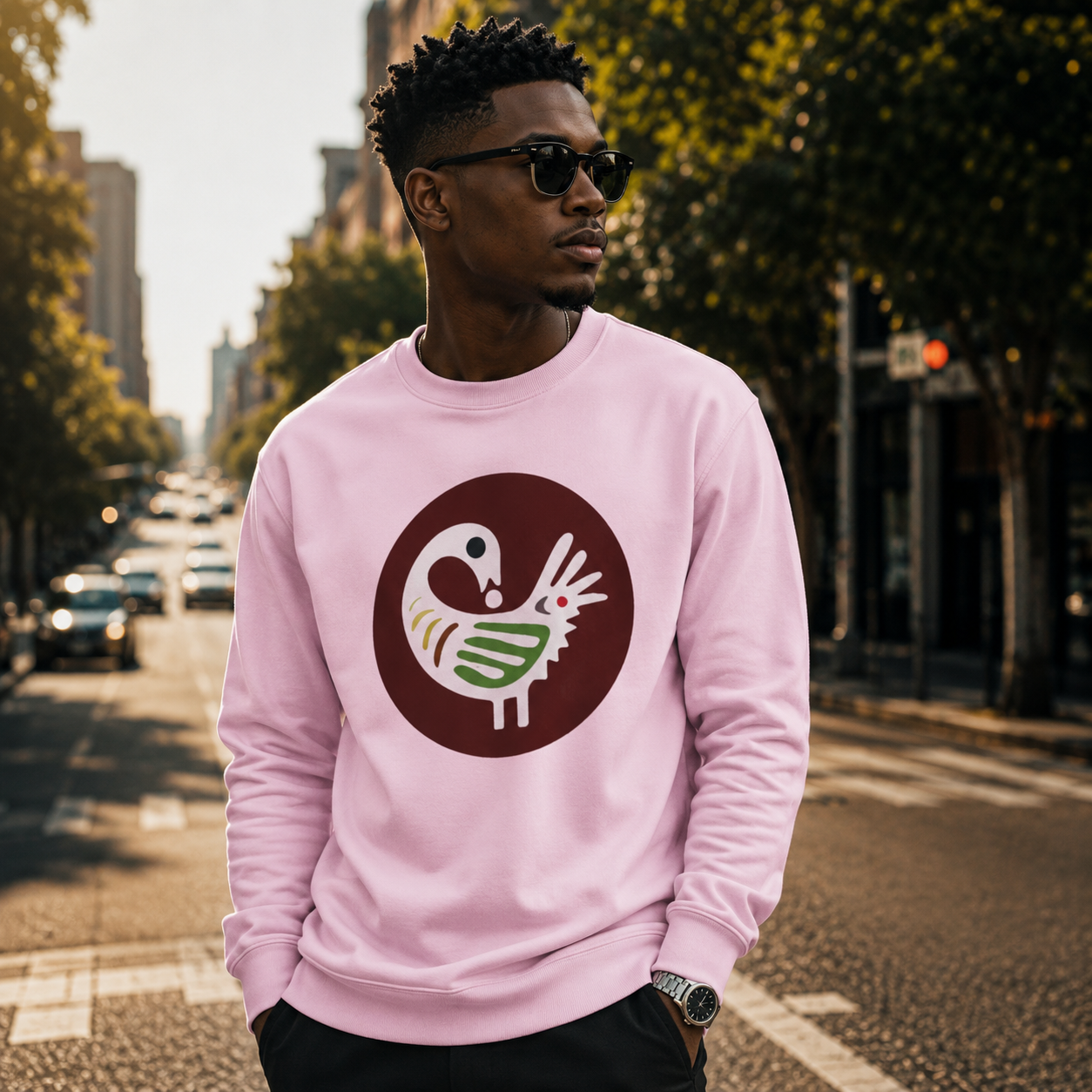 Adinkra Sankofa Retro Bird | Tribal Loop