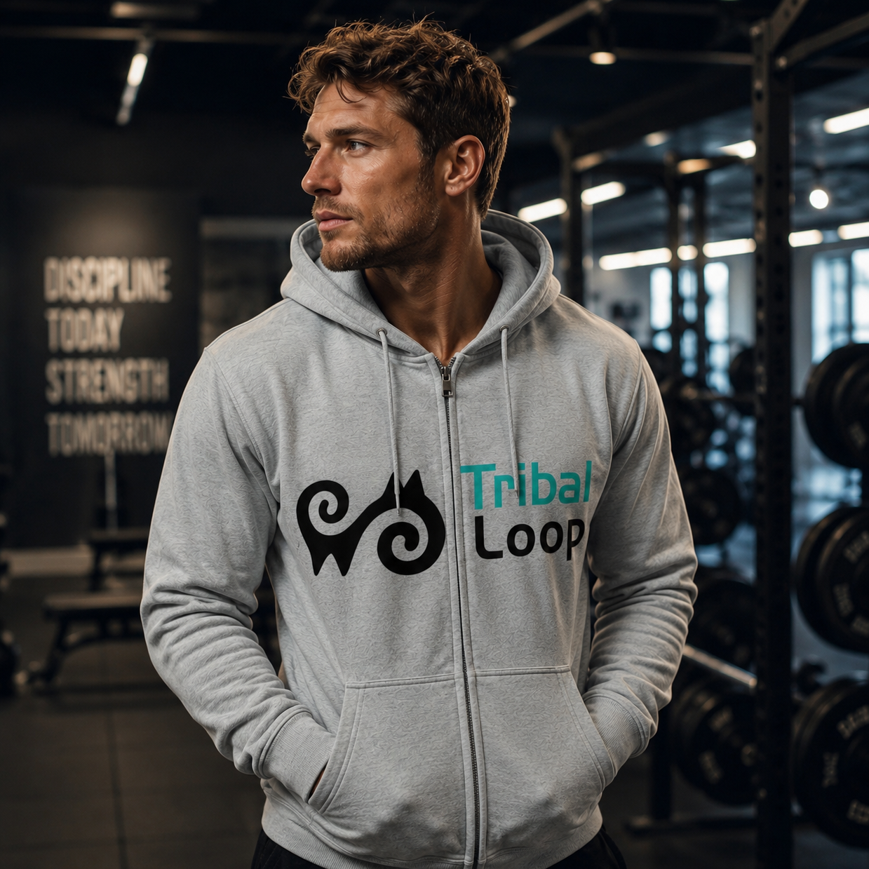 Adinkra Energy Symbol Full-Zip Hoodie | Tribal Loop