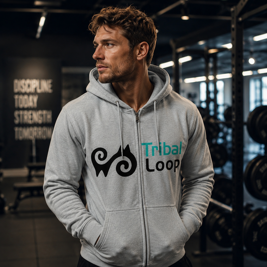 Adinkra Energy Symbol Full-Zip Hoodie | Tribal Loop
