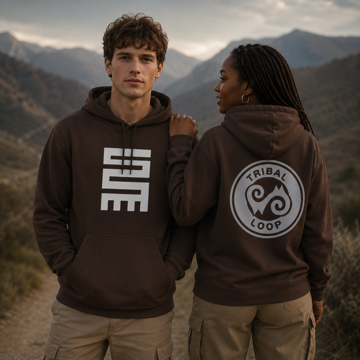 Adinkra Twisted symbol Unisex College Hoodie |Tribal Loop