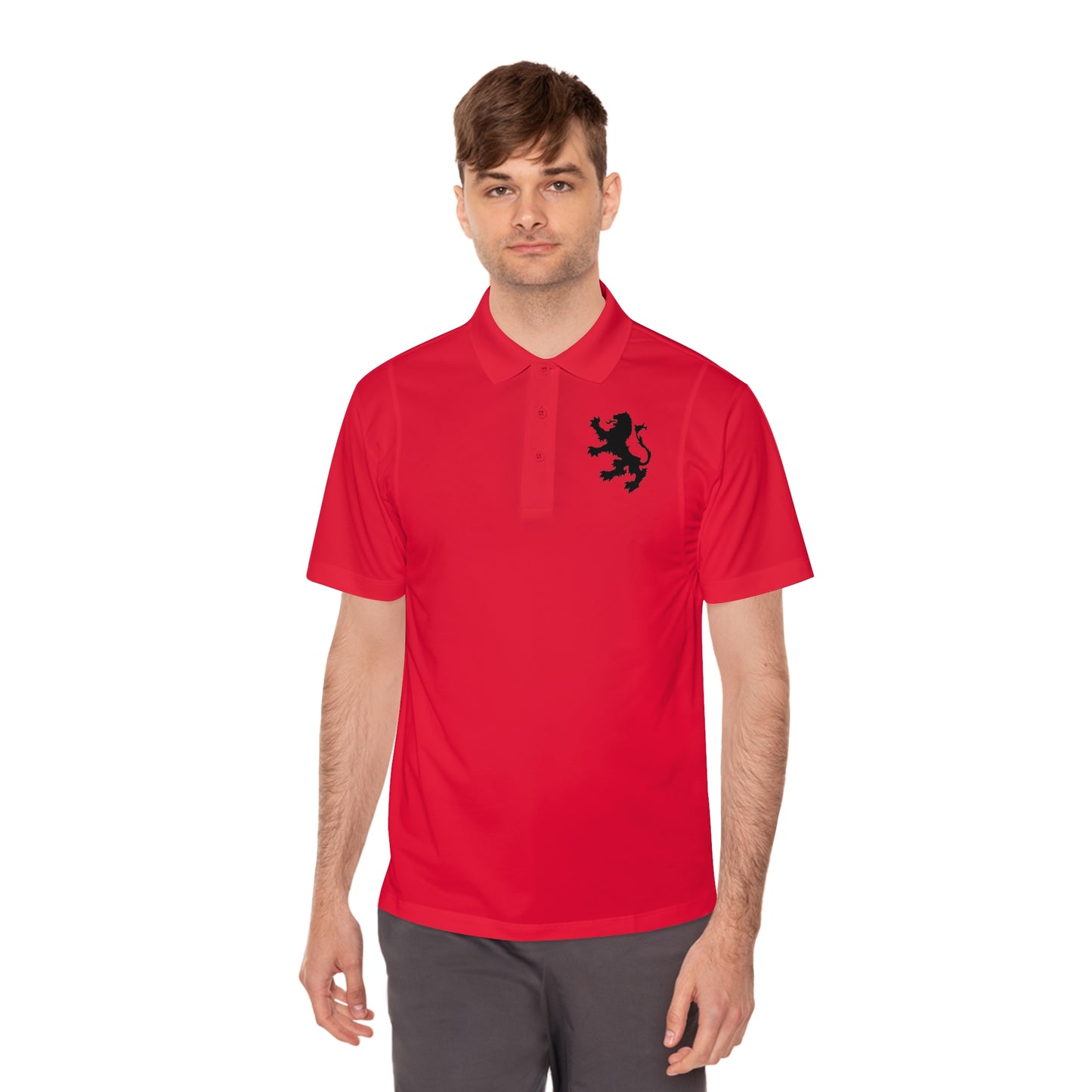 Tribal Loop Men's Sport Polo Shirt — Black Lion
