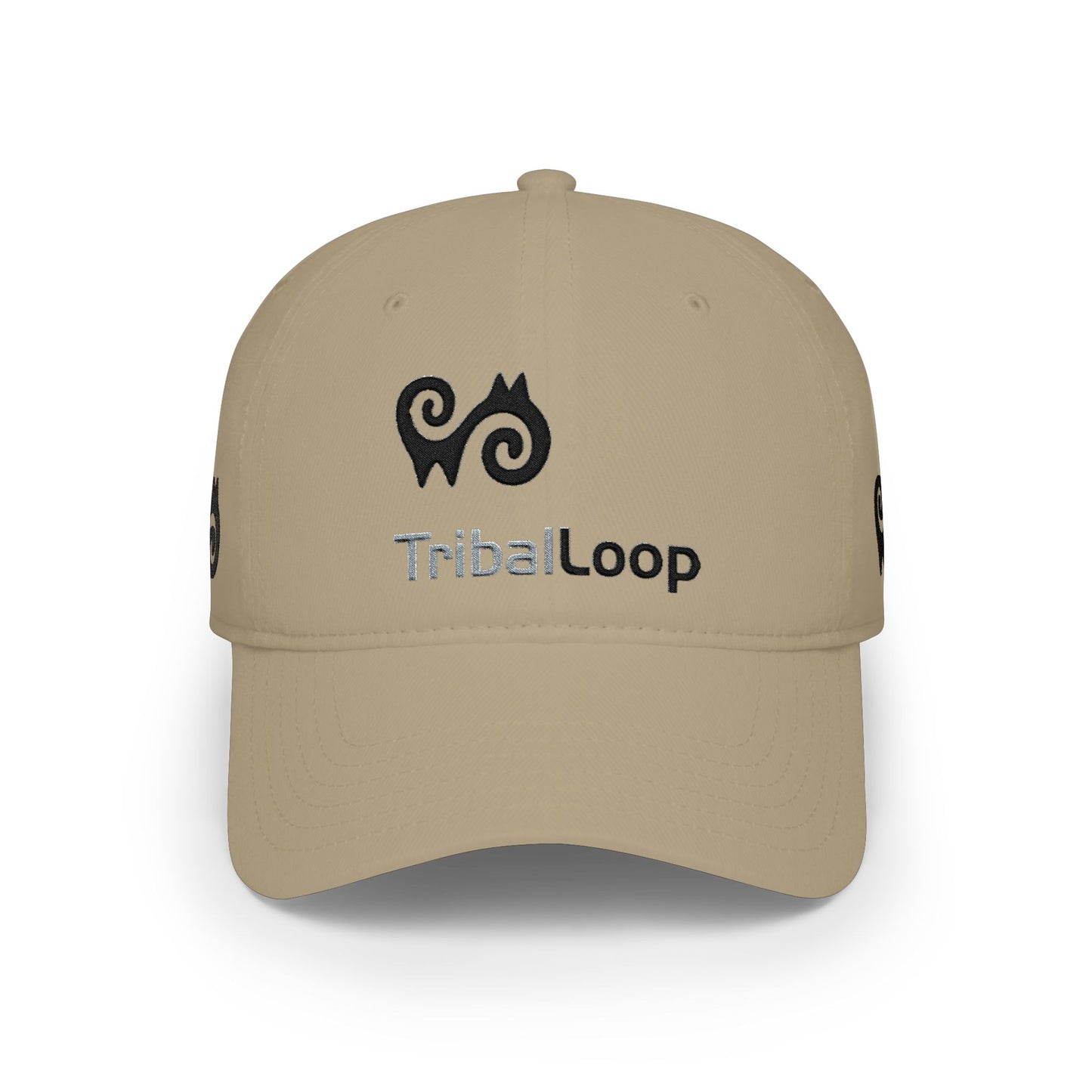 Tribal Loop Low Profile Baseball Cap — Embroidered Tribal adinkra identity Design Hat