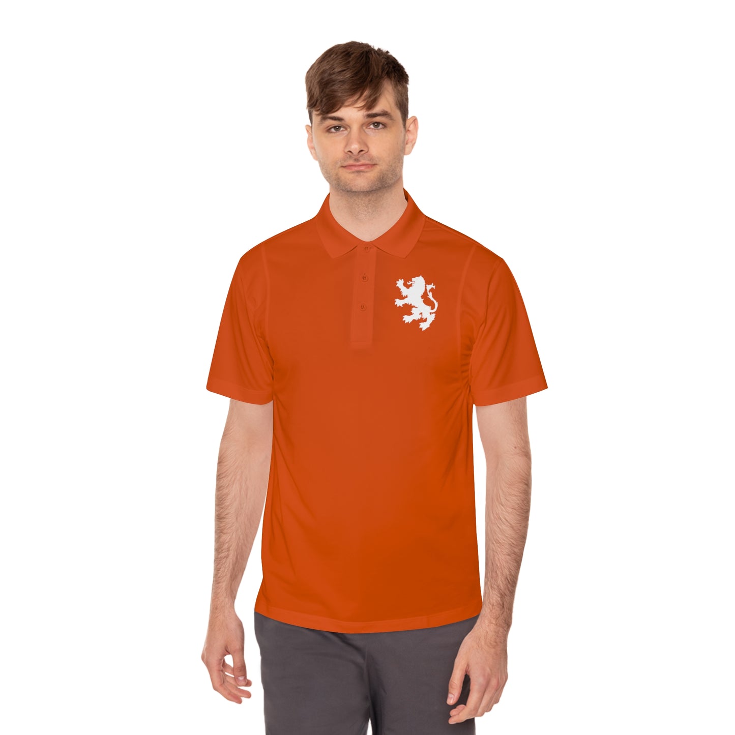 Tribal Loop Men's Sport Polo Shirt — White Lion