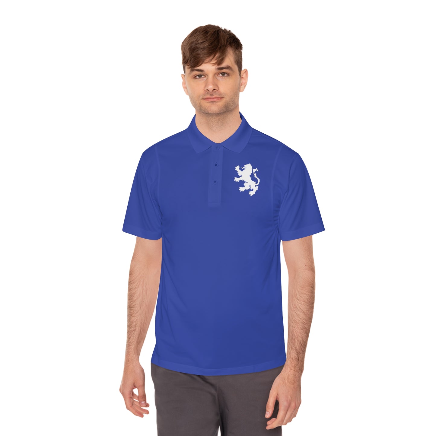 Tribal Loop Men's Sport Polo Shirt — White Lion