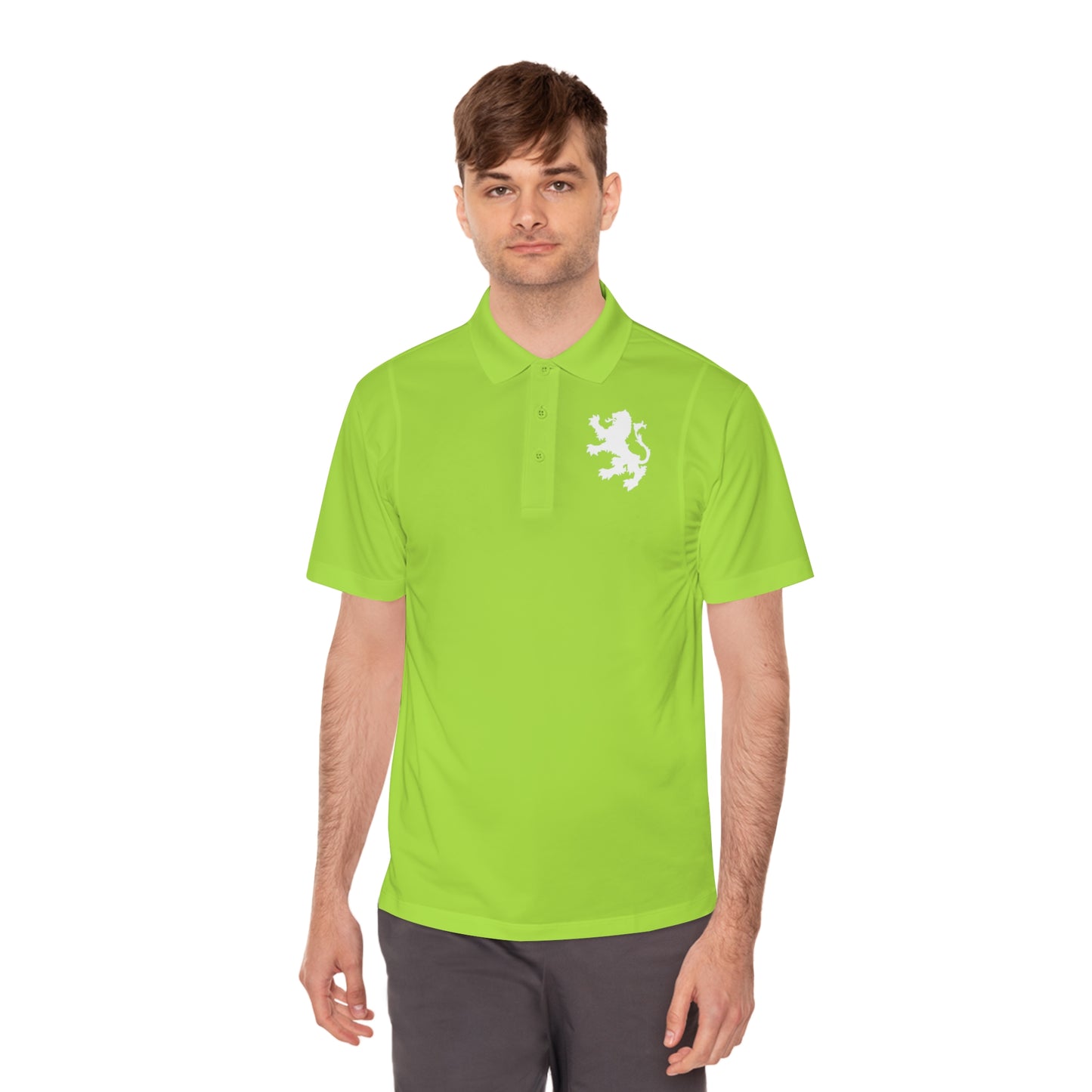 Tribal Loop Men's Sport Polo Shirt — White Lion
