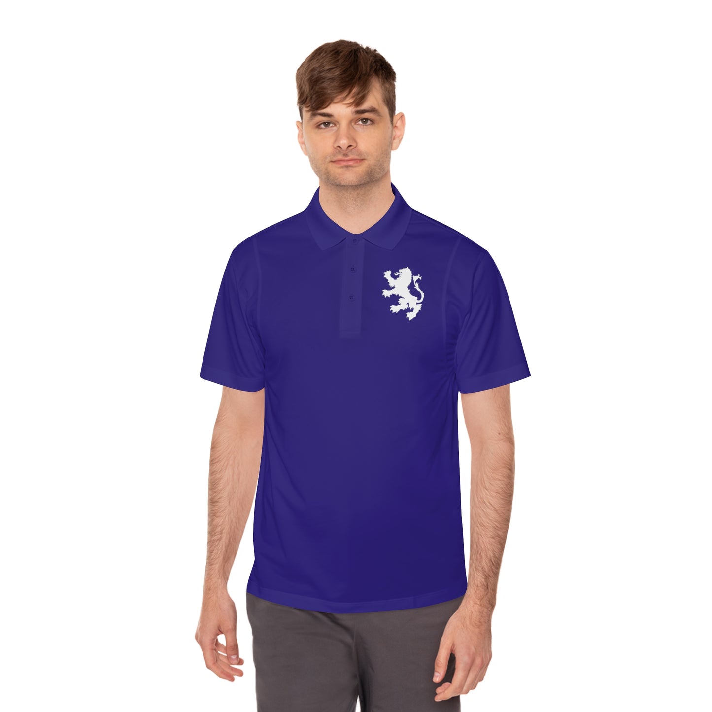 Tribal Loop Men's Sport Polo Shirt — White Lion