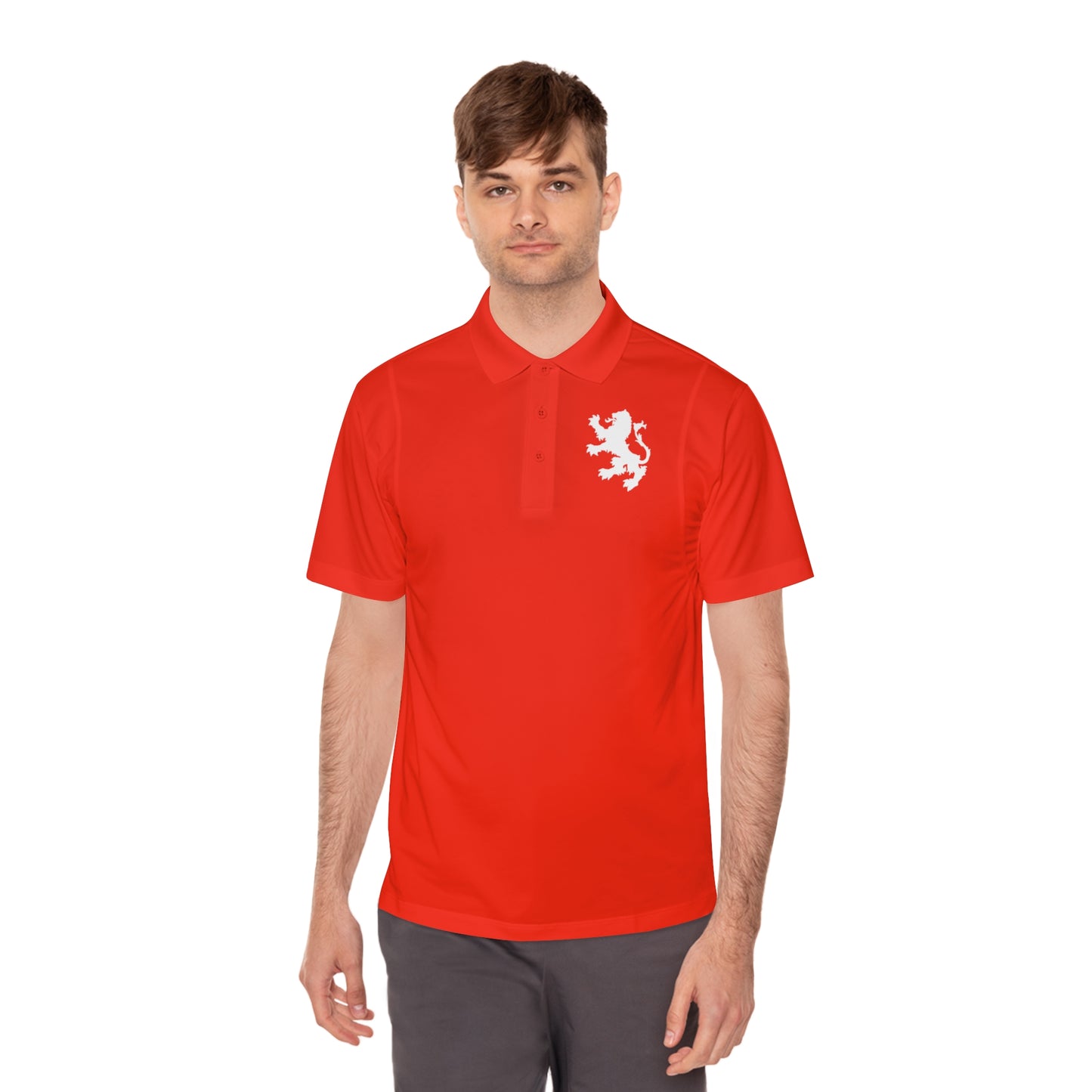 Tribal Loop Men's Sport Polo Shirt — White Lion