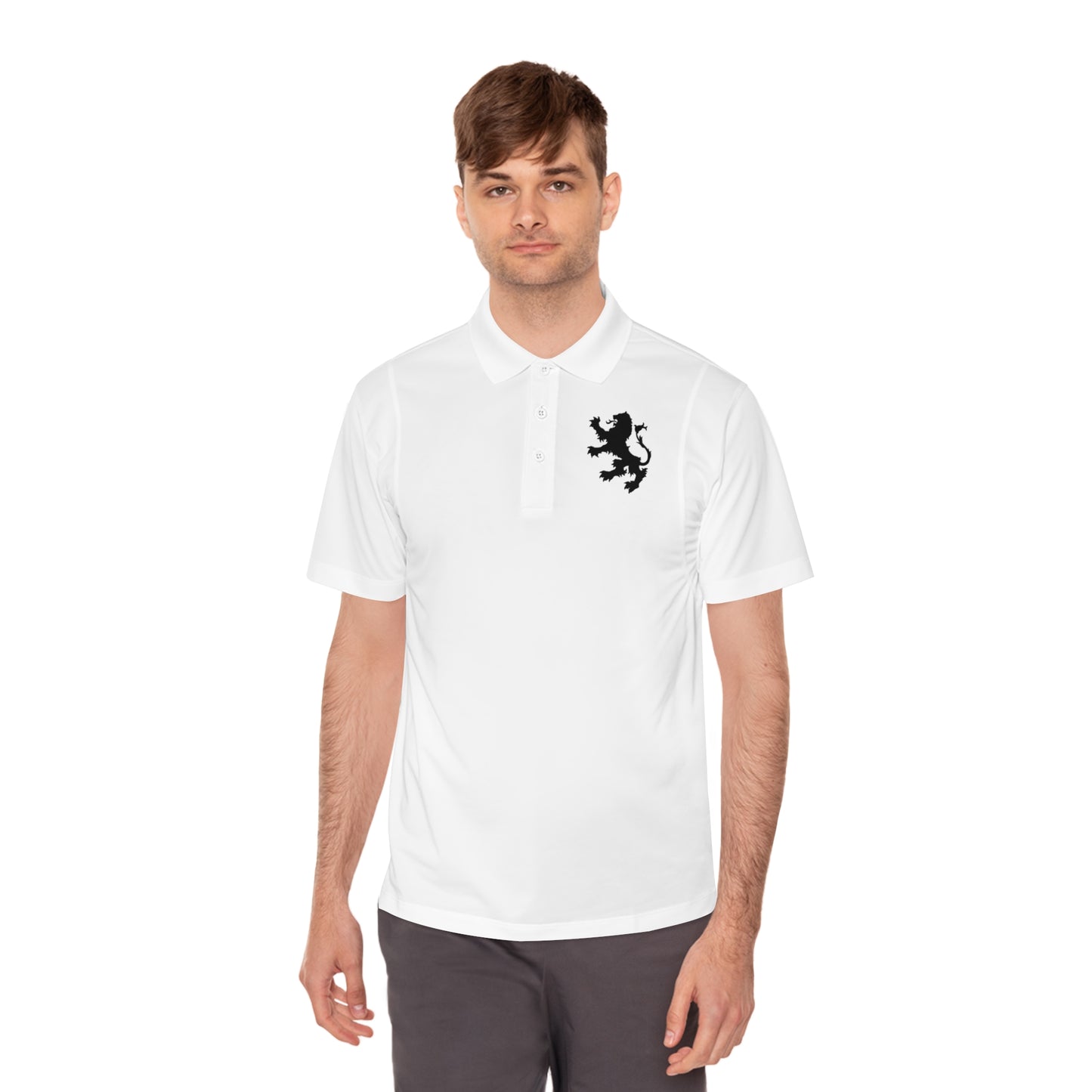 Tribal Loop Men's Sport Polo Shirt — Black Lion