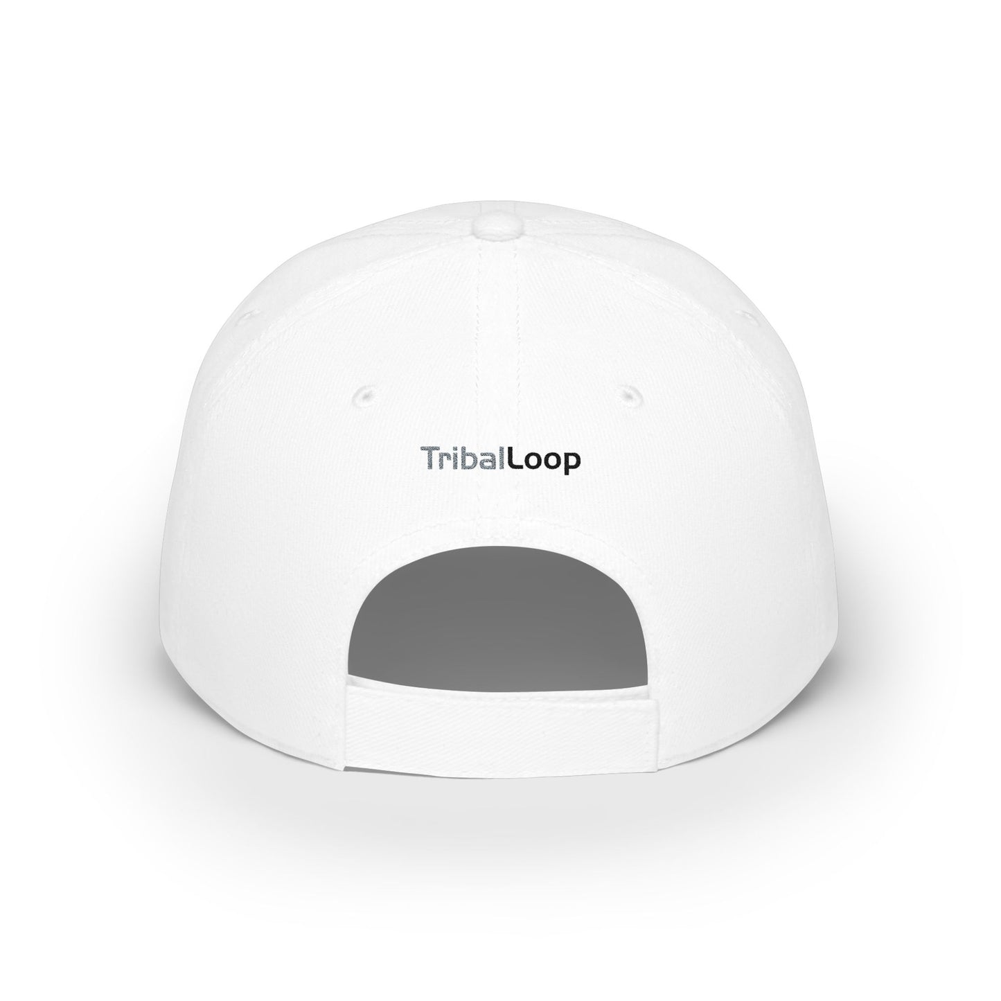 Tribal Loop Low Profile Baseball Cap — Embroidered Tribal adinkra identity Design Hat