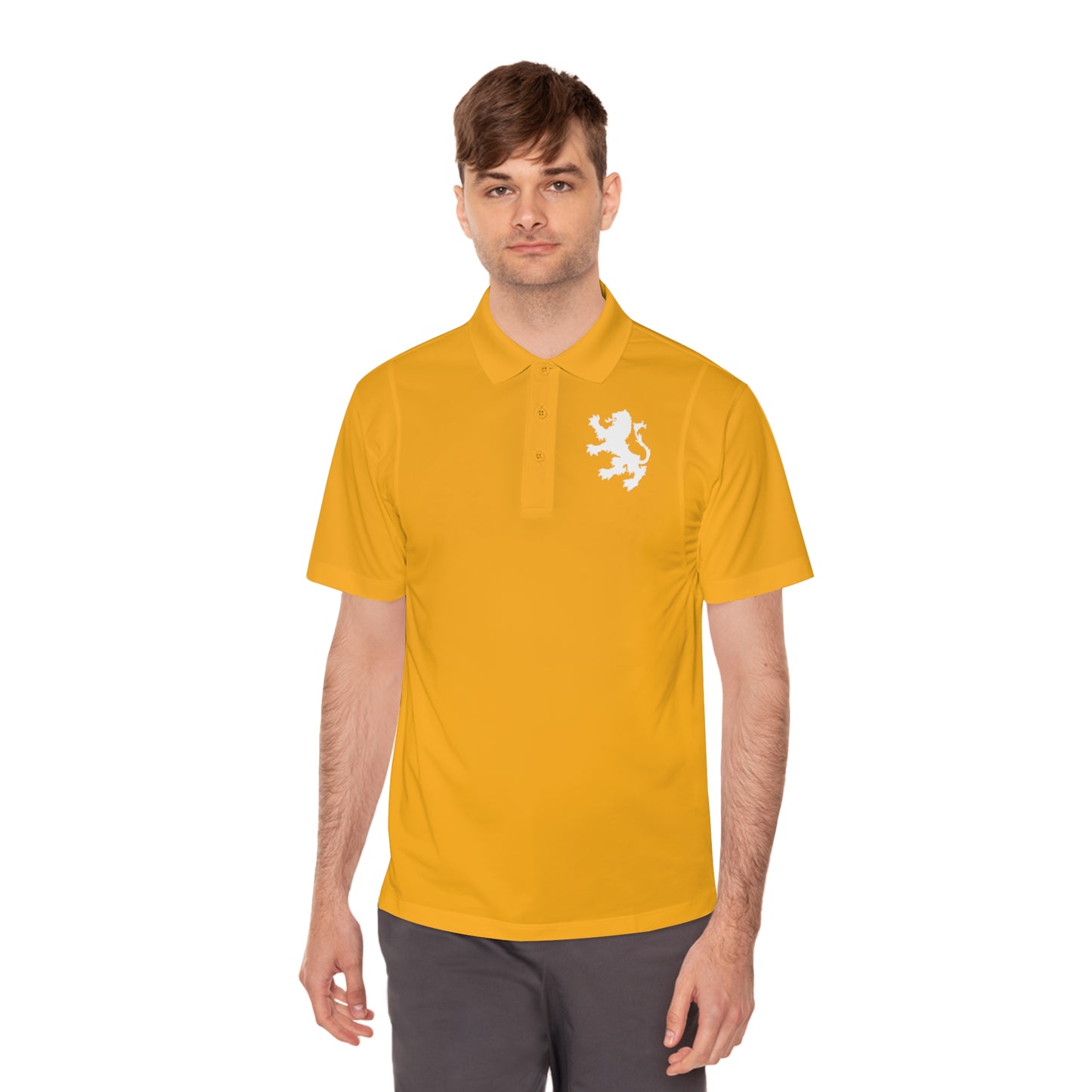 Tribal Loop Men's Sport Polo Shirt — White Lion