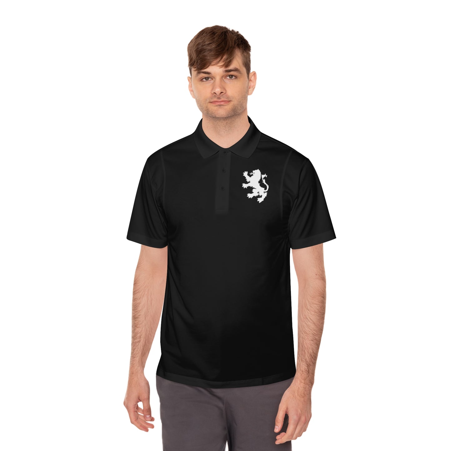 Tribal Loop Men's Sport Polo Shirt — White Lion