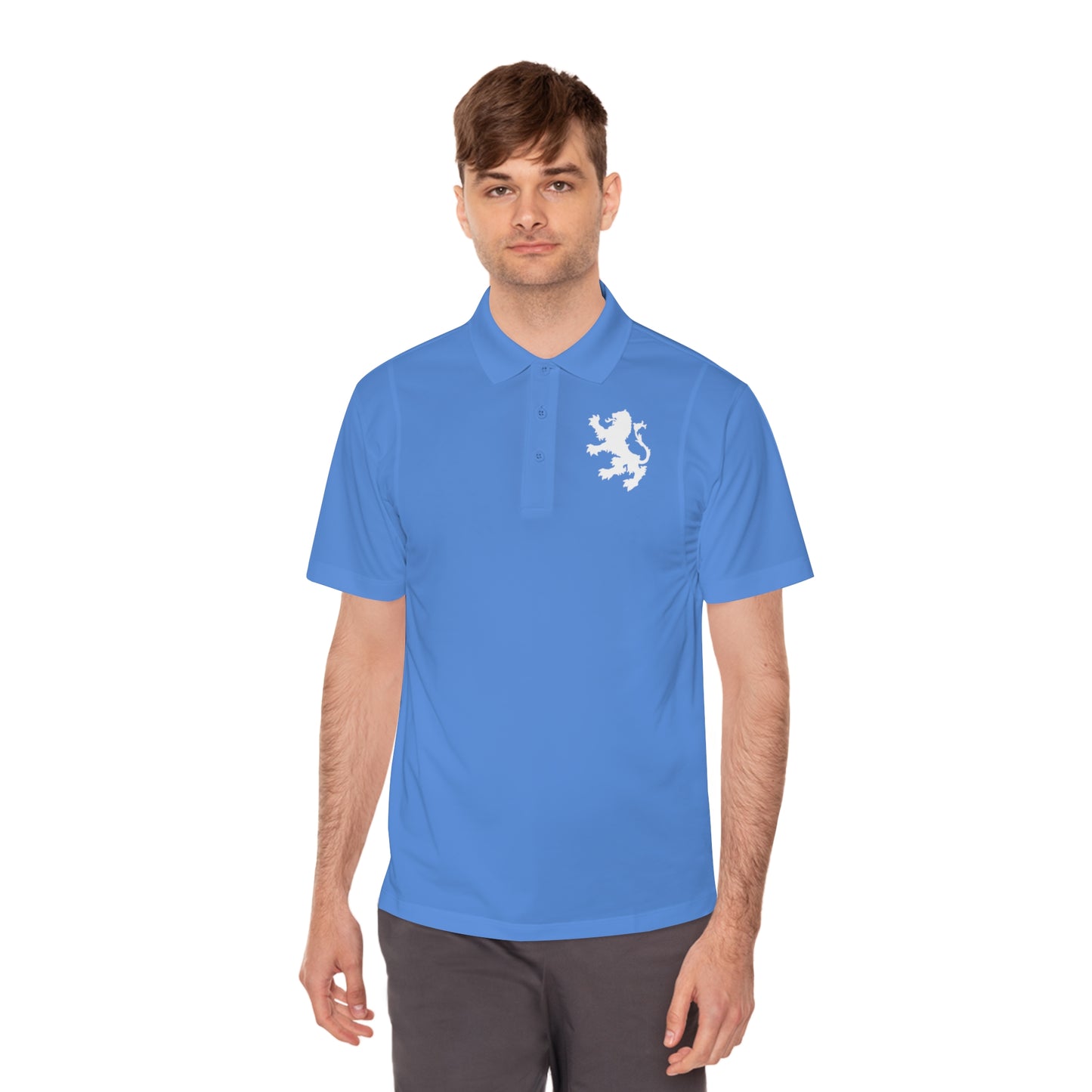 Tribal Loop Men's Sport Polo Shirt — White Lion