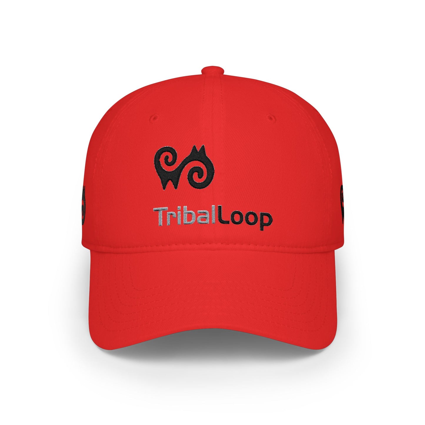 Tribal Loop Low Profile Baseball Cap — Embroidered Tribal adinkra identity Design Hat