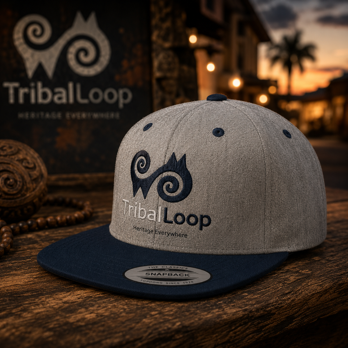 Adinkra Flat Bill Snapback Hat | Tribal Loop