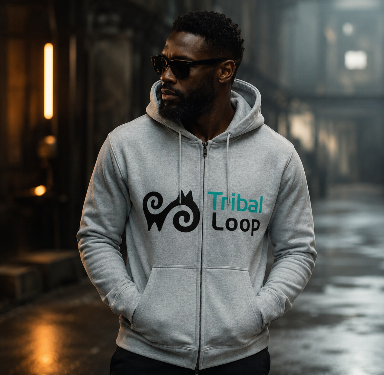 Tribal Loop Unisex Zip Hoodie