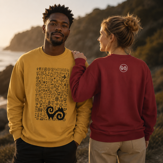 Nsibidi & Adinkra Unisex Symbols Sweatshirt | Tribal Loop