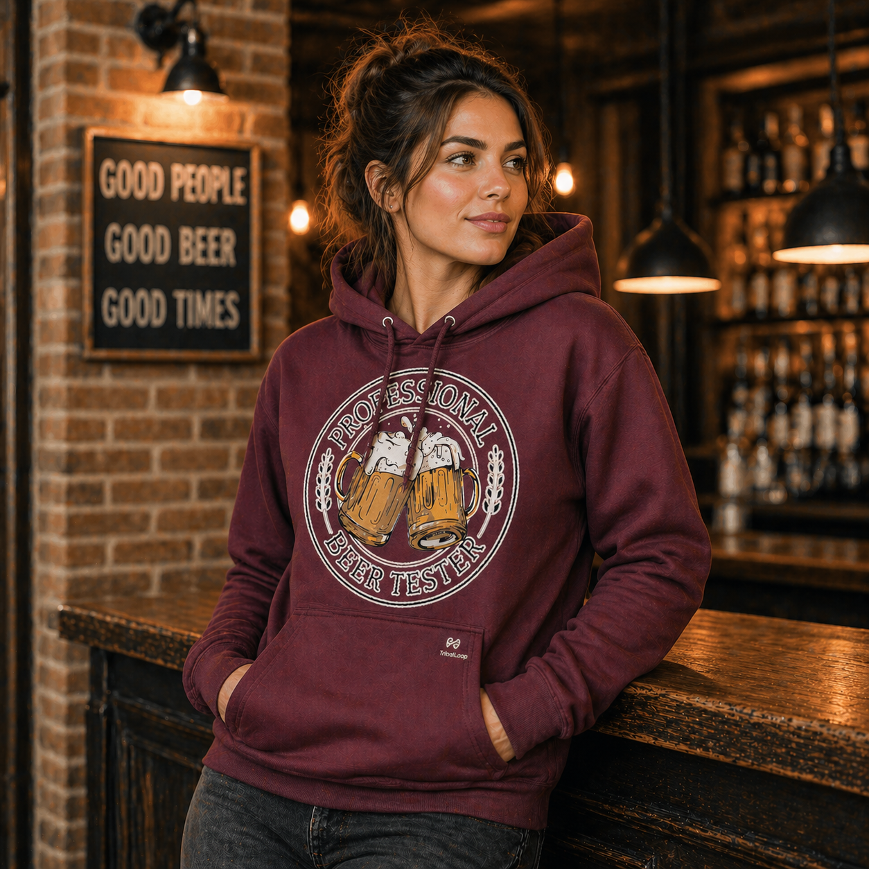 Tribal-Loop Girlie College Hoodie